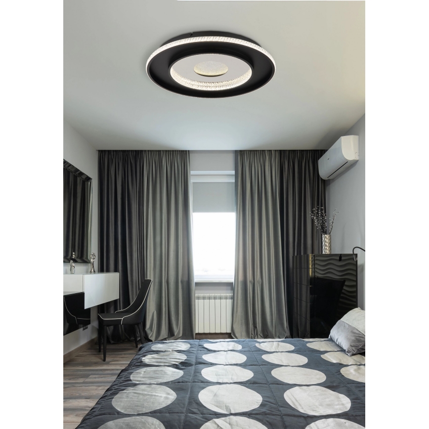 Globo - LED Hämardatav laevalgusti LED/30W/230V 2700-6500K d. 52,5 cm must + kaugjuhtimispult