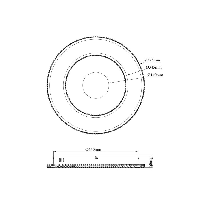 Globo - LED Hämardatav laevalgusti LED/30W/230V 2700-6500K d. 52,5 cm must + kaugjuhtimispult