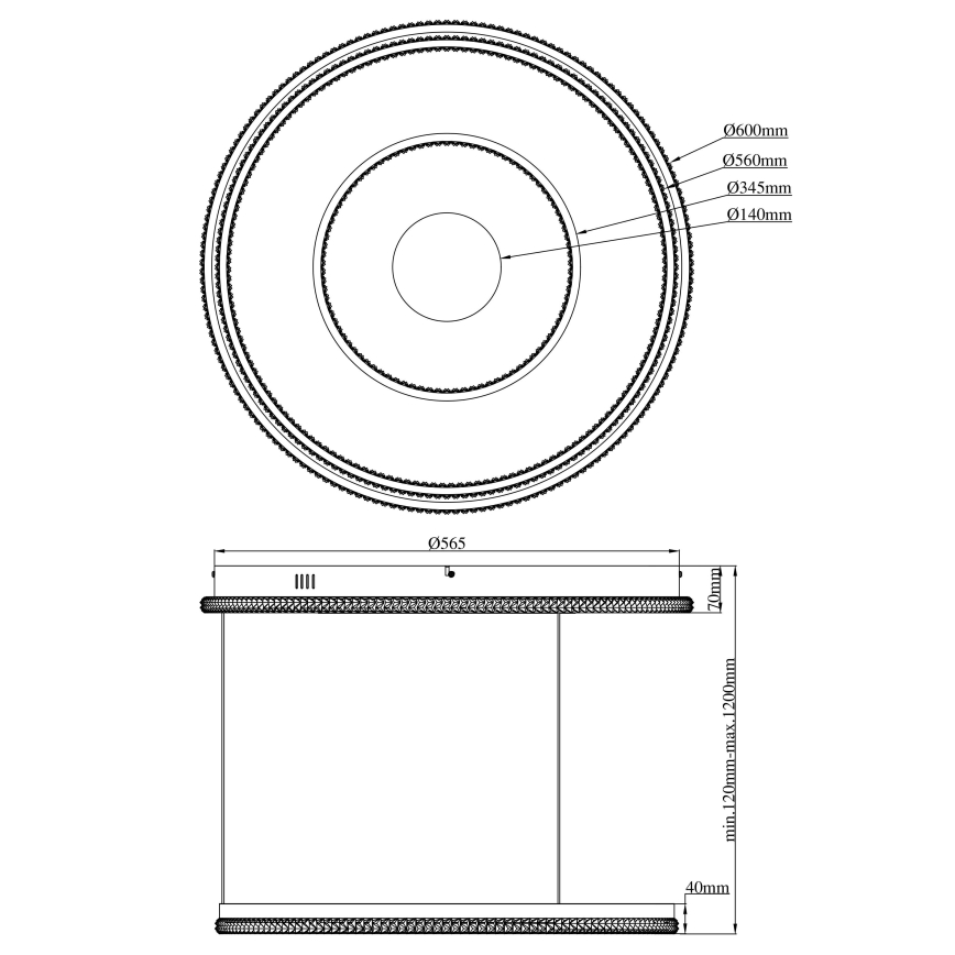 Globo - LED Hämardatav lühter LED/54W/230V 2700-6500K d. 60 cm must + kaugjuhtimispult