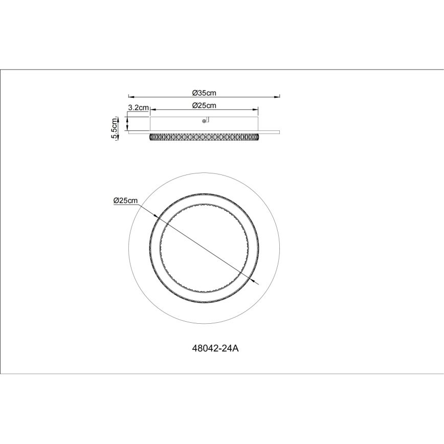 Globo - LED-laelamp LED/24W/230V 3000/4000/6500K läbimõõt 35 cm antratsiit