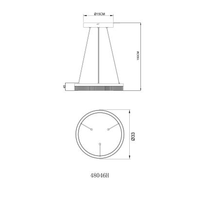 Globo 48046H - ZARA LED-lühter kaablil LED/16W/230V 3000K