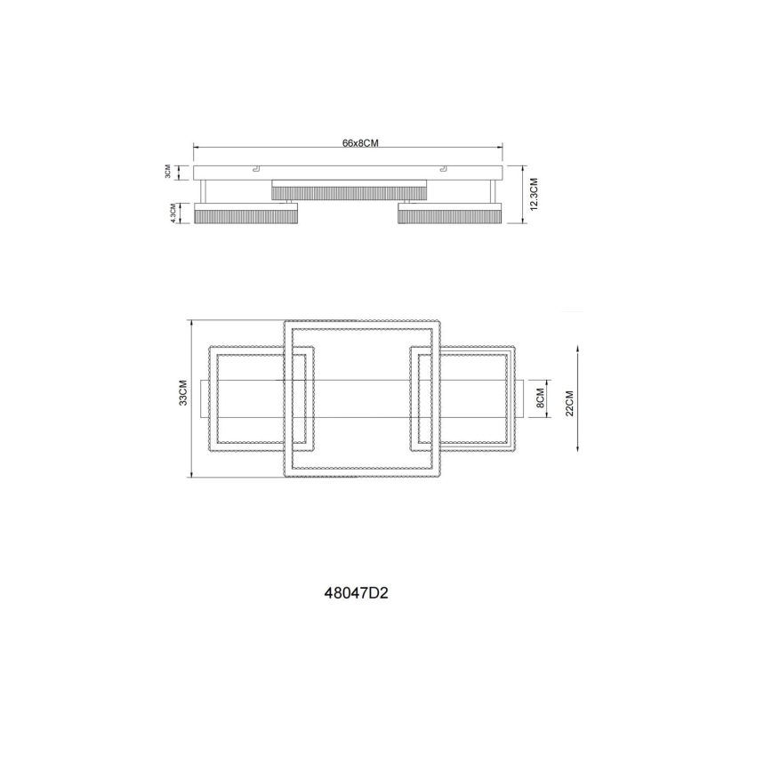 Globo - LED-laelamp LED/40W/230V 3000K 33x66 cm