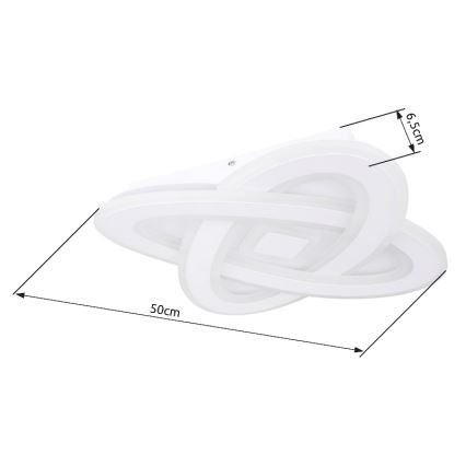 Globo - LED Hämardatav laevalgusti LED/36W/230V 3000-6000K d. 50 cm valge + kaugjuhtimispult