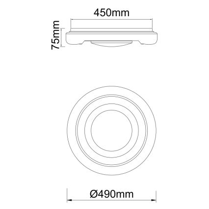 Globo 483111-40 - LED Laevalgusti RADA LED/40W/230V 2700/4200/6500K d. 49 cm