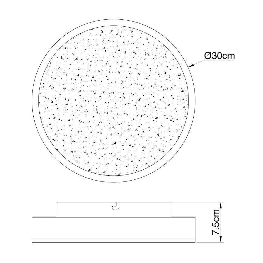 Globo - LED Laevalgusti LED/24W/230V d. 30 cm must
