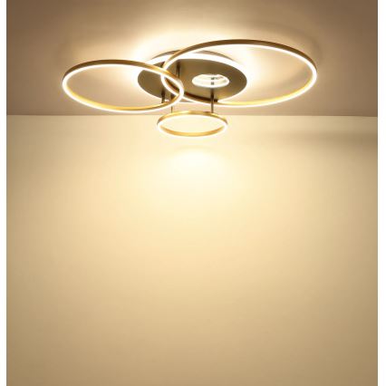 Globo - LED hämardatav laelamp LED/54W/230V 2700-6500K 90x70 cm antratsiit/kuldne + kaugjuhtimispult
