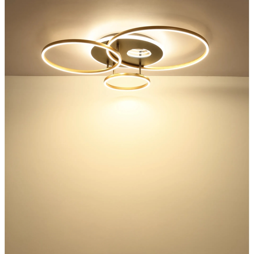 Globo - LED hämardatav laelamp LED/54W/230V 2700-6500K 90x70 cm antratsiit/kuldne + kaugjuhtimispult
