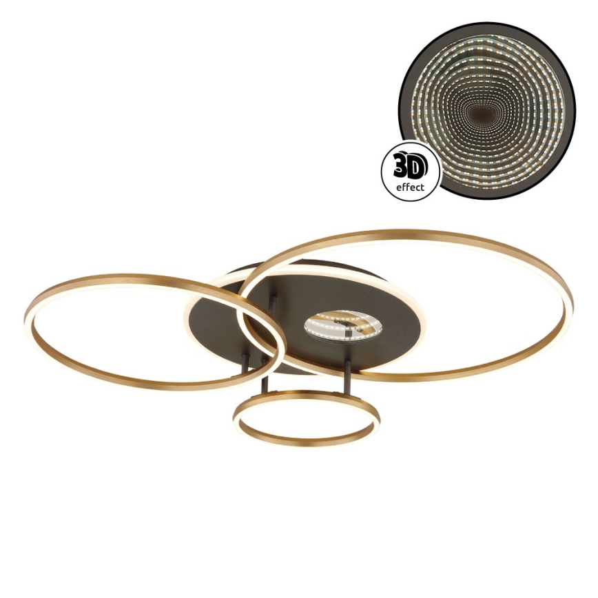 Globo - LED hämardatav laelamp LED/54W/230V 2700-6500K 90x70 cm antratsiit/kuldne + kaugjuhtimispult
