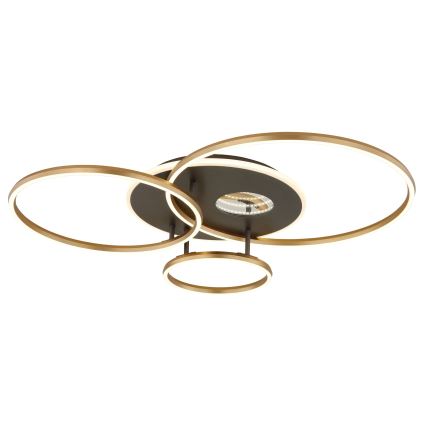 Globo - LED hämardatav laelamp LED/54W/230V 2700-6500K 90x70 cm antratsiit/kuldne + kaugjuhtimispult