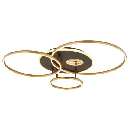 Globo - LED hämardatav laelamp LED/54W/230V 2700-6500K 90x70 cm antratsiit/kuldne + kaugjuhtimispult
