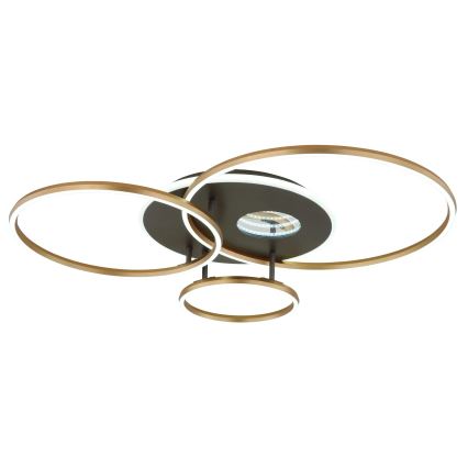 Globo - LED hämardatav laelamp LED/54W/230V 2700-6500K 90x70 cm antratsiit/kuldne + kaugjuhtimispult