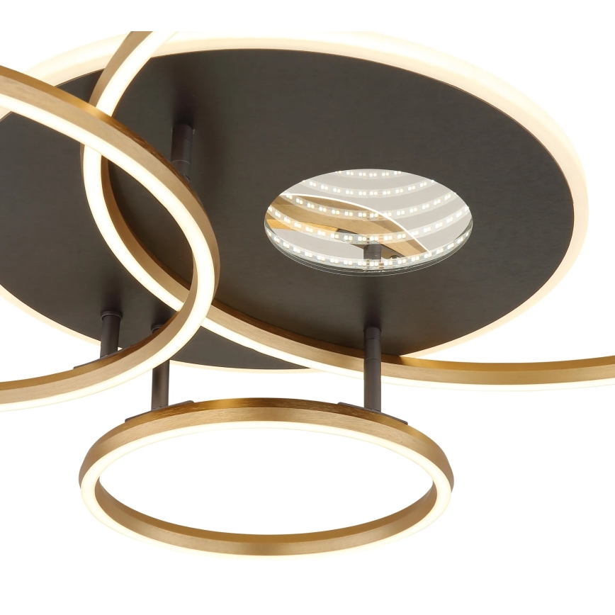 Globo - LED hämardatav laelamp LED/54W/230V 2700-6500K 90x70 cm antratsiit/kuldne + kaugjuhtimispult