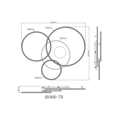 Globo - LED Hämardatav laevalgusti LED/70W/230V 2700-6500K kuldne + kaugjuhtimispult