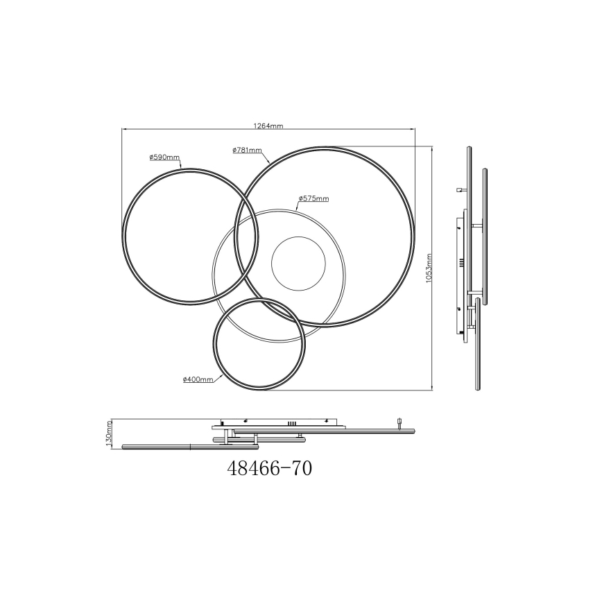 Globo - LED Hämardatav laevalgusti LED/70W/230V 2700-6500K kuldne + kaugjuhtimispult
