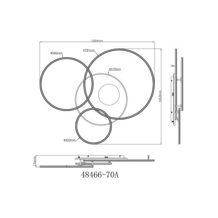 Globo - LED hämardatav laelamp LED/70W/230V 2700-6500K mattkroom + kaugjuhtimispult