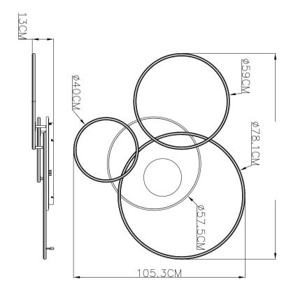 Globo - hämardatav LED laevalgusti LED/70W/230V 2700-6500K 105x26,5 cm hõbedane + kaugjuhtimispult
