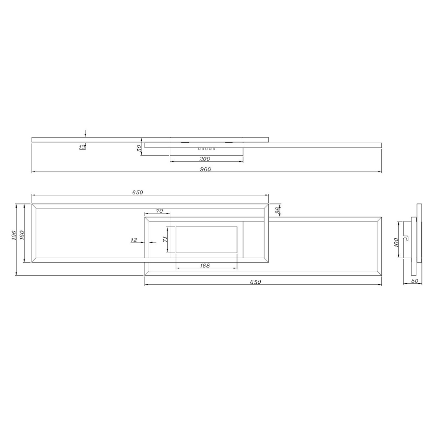 Globo - LED hämardatav laevalgusti LED/42W/230V 2700-6500K 19,6x96 cm must + kaugjuhtimispult