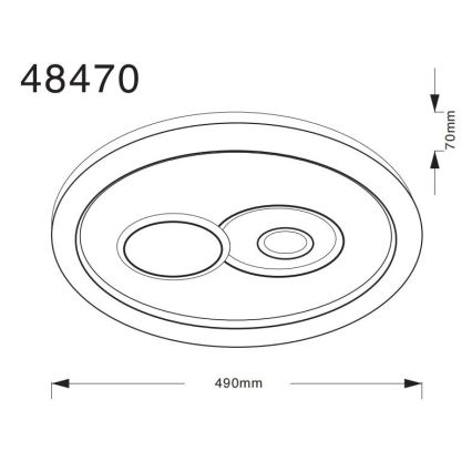 Globo - LED laelamp LED/36W/230V 3000/4000/6500K läbimõõt 49 cm