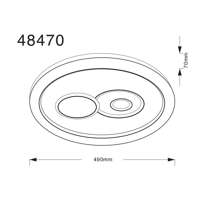 Globo - LED laelamp LED/36W/230V 3000/4000/6500K läbimõõt 49 cm
