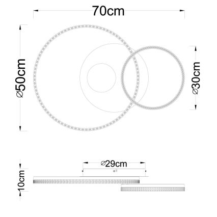 Globo - LED laelamp LED/30W/230V 3000K 70x50 cm beež
