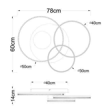 Globo - LED laelamp LED/40W/230V 3000K 78x60 cm beež