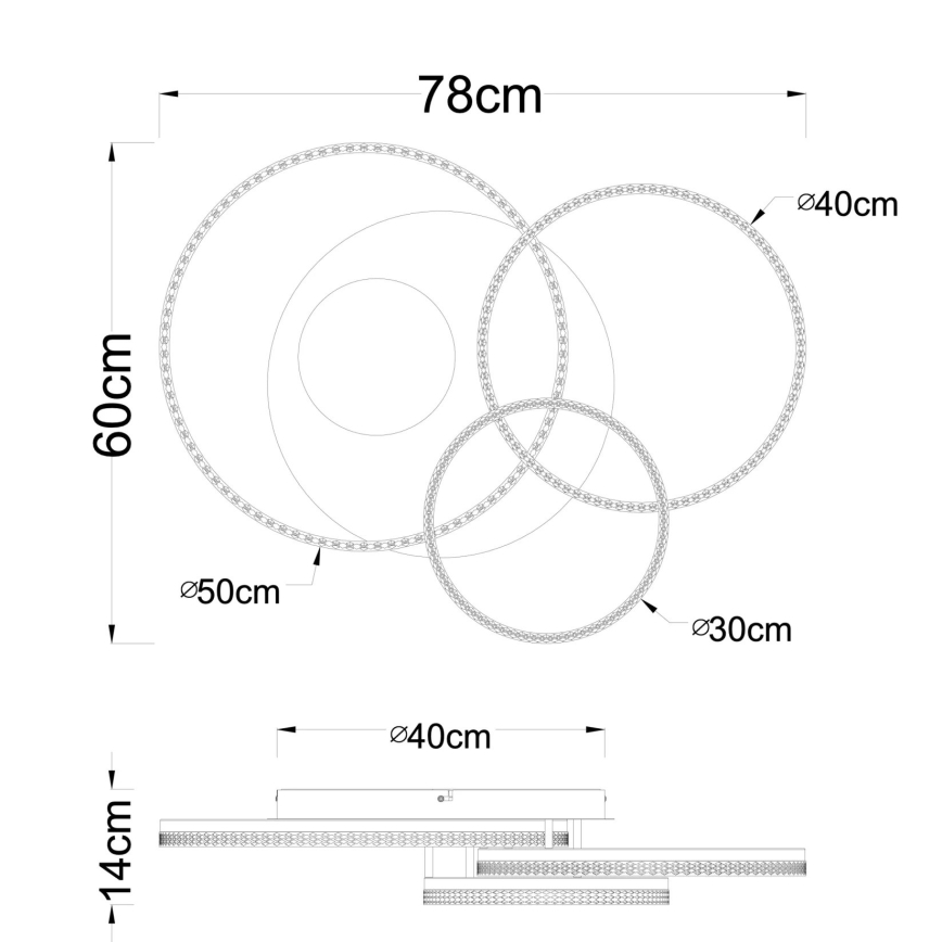 Globo - LED laelamp LED/40W/230V 3000K 78x60 cm beež
