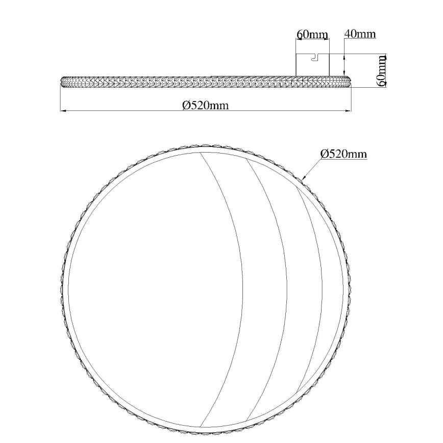 Globo - LED laelamp LED/40W/230V 3000/4000/6000K läbimõõt 52 cm kuldne