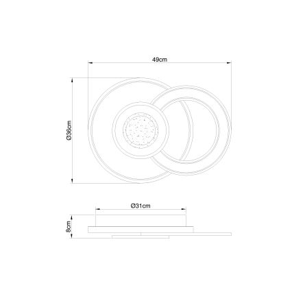 Globo - LED Hämardatav laevalgusti LED/36W/230V 2700-6000K + kaugjuhtimispult