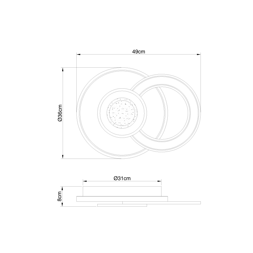 Globo - LED Hämardatav laevalgusti LED/36W/230V 2700-6000K + kaugjuhtimispult