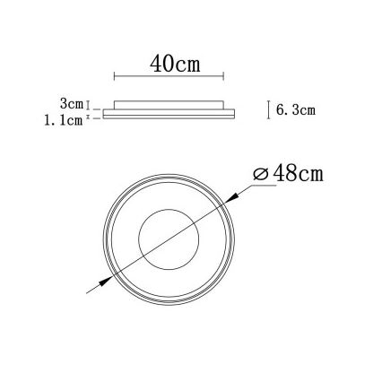 Globo - LED Hämardatav laevalgusti LED/48W/230V 2700-6000K d. 48 cm + kaugjuhtimispult