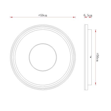 Globo - hämardatav LED-laevalgusti LED/60W/230V 2700-6000K läbimõõt 59 cm valge/kreemjas + kaugjuhtimispult