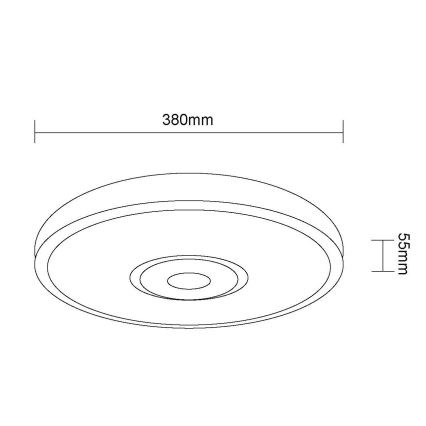 Globo - LED laelamp LED/24W/230V 3000/4000/6000K läbimõõt 38 cm valge/mattkroom