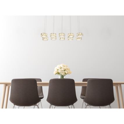 Globo - LED Lühter LED/92W/230V 4000K läikiv kroom/läbipaistev