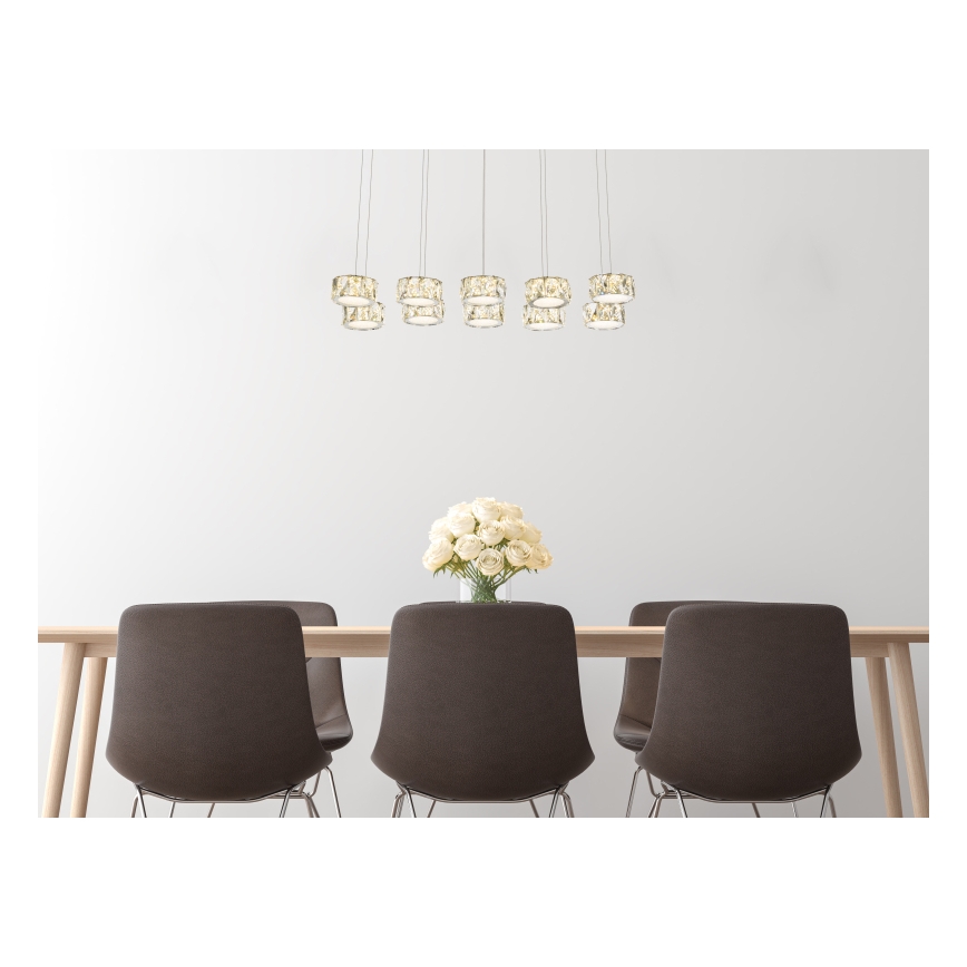 Globo - LED Lühter LED/92W/230V 4000K läikiv kroom/läbipaistev