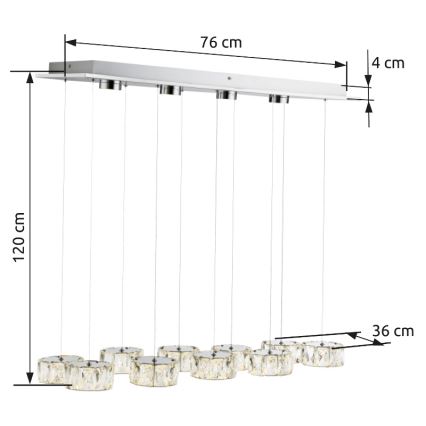 Globo - LED Lühter LED/92W/230V 4000K läikiv kroom/läbipaistev
