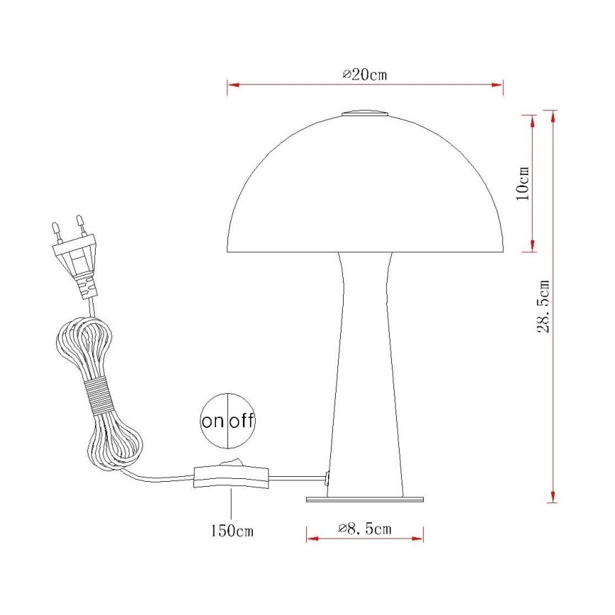 Globo - laualamp 1xE14/25W/230V valge