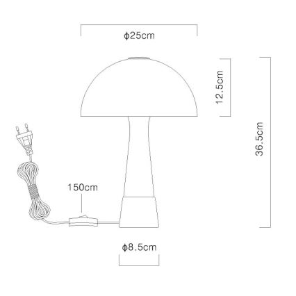 Globo - Laualamp 1xE27ILLU/40W/230V valge