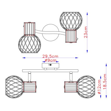 Globo - Kohtvalgusti 2xE27/40W/230V