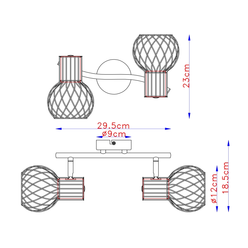 Globo - Kohtvalgusti 2xE27/40W/230V