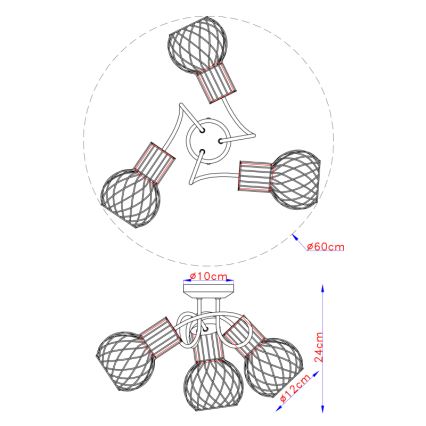 Globo - Kinnitatav lühter 3xE27/40W/230V