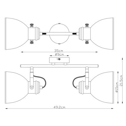 Globo - Kohtvalgusti 2xE27/40W/230V