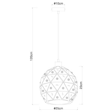 Globo 54029H - Lühter JODIE 1xE27/60W/230V d. 25 cm