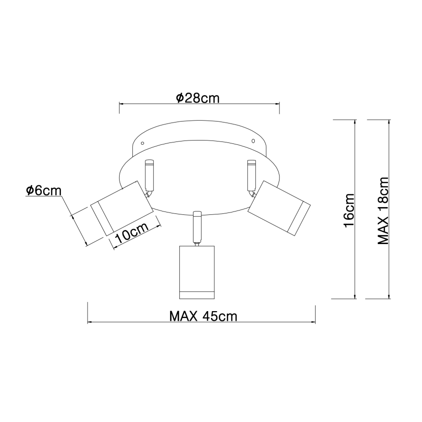 Globo - Kohtvalgusti 3xE27/60W/230V must puit