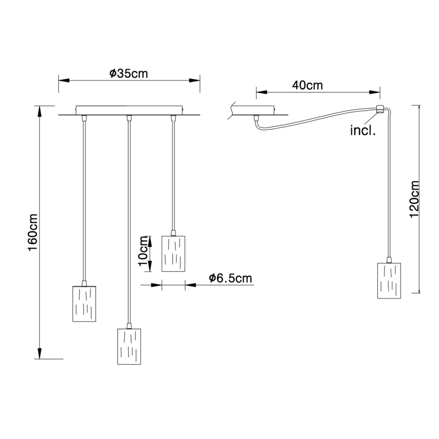 Globo - Lühter 3xE27/60W/230V ämblik