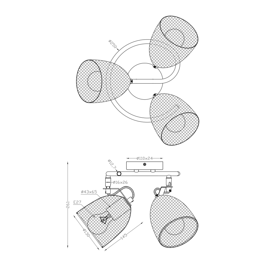 Globo - Kohtvalgusti 3xE27/60W/230V