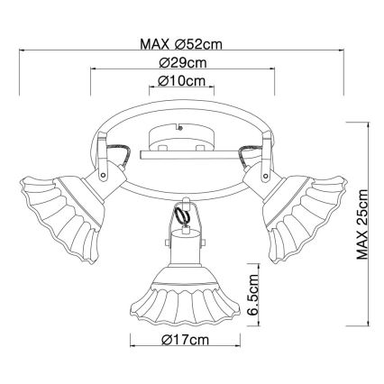 Globo - Kohtvalgusti 3xE27/40W/230V
