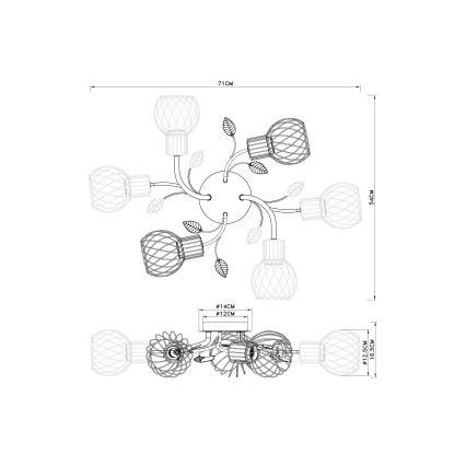 Globo  - Pinnale kinnitatav lühter 6xE27/40W/230V