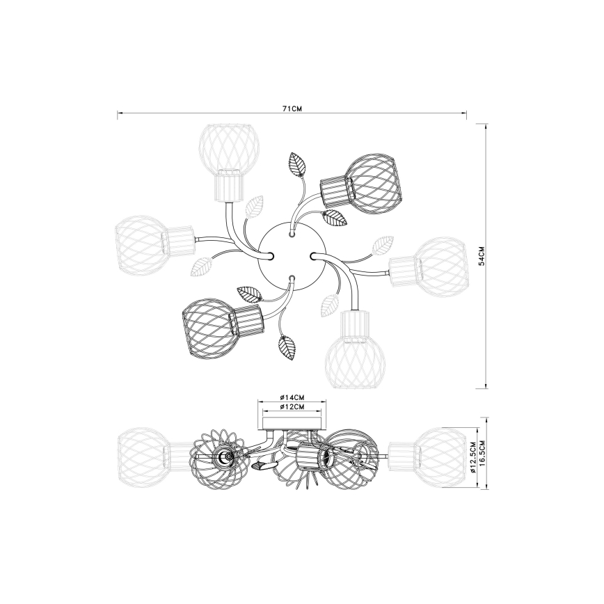 Globo  - Pinnale kinnitatav lühter 6xE27/40W/230V