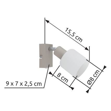 Globo - Seinale paigaldatav spot-valgusti 1xE14/25W/230V