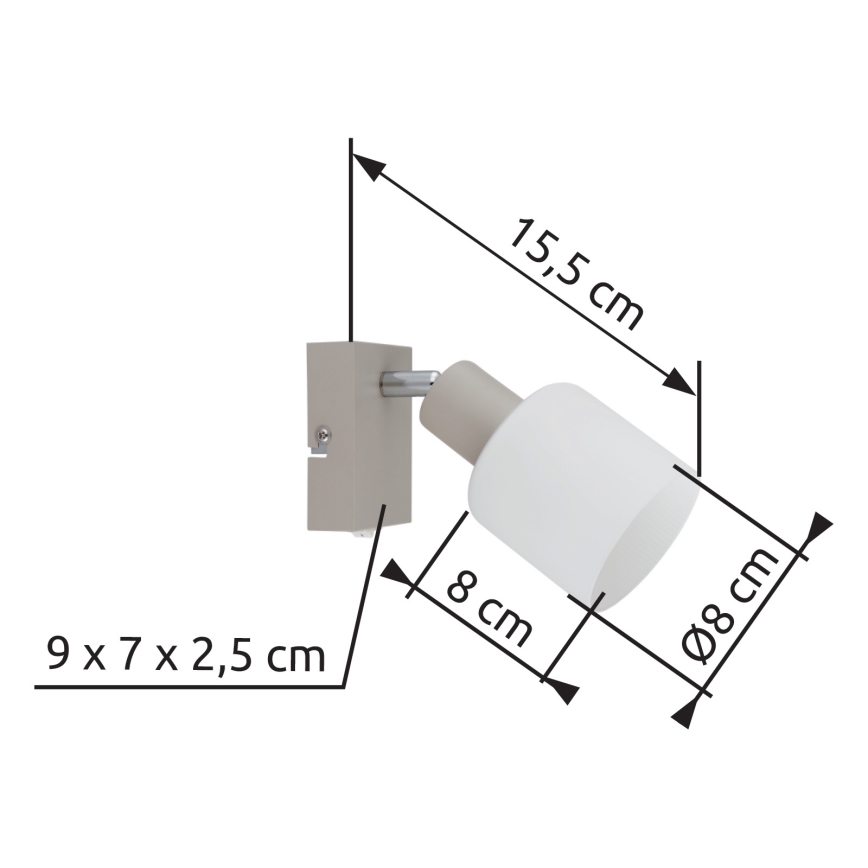 Globo - Seinale paigaldatav spot-valgusti 1xE14/25W/230V